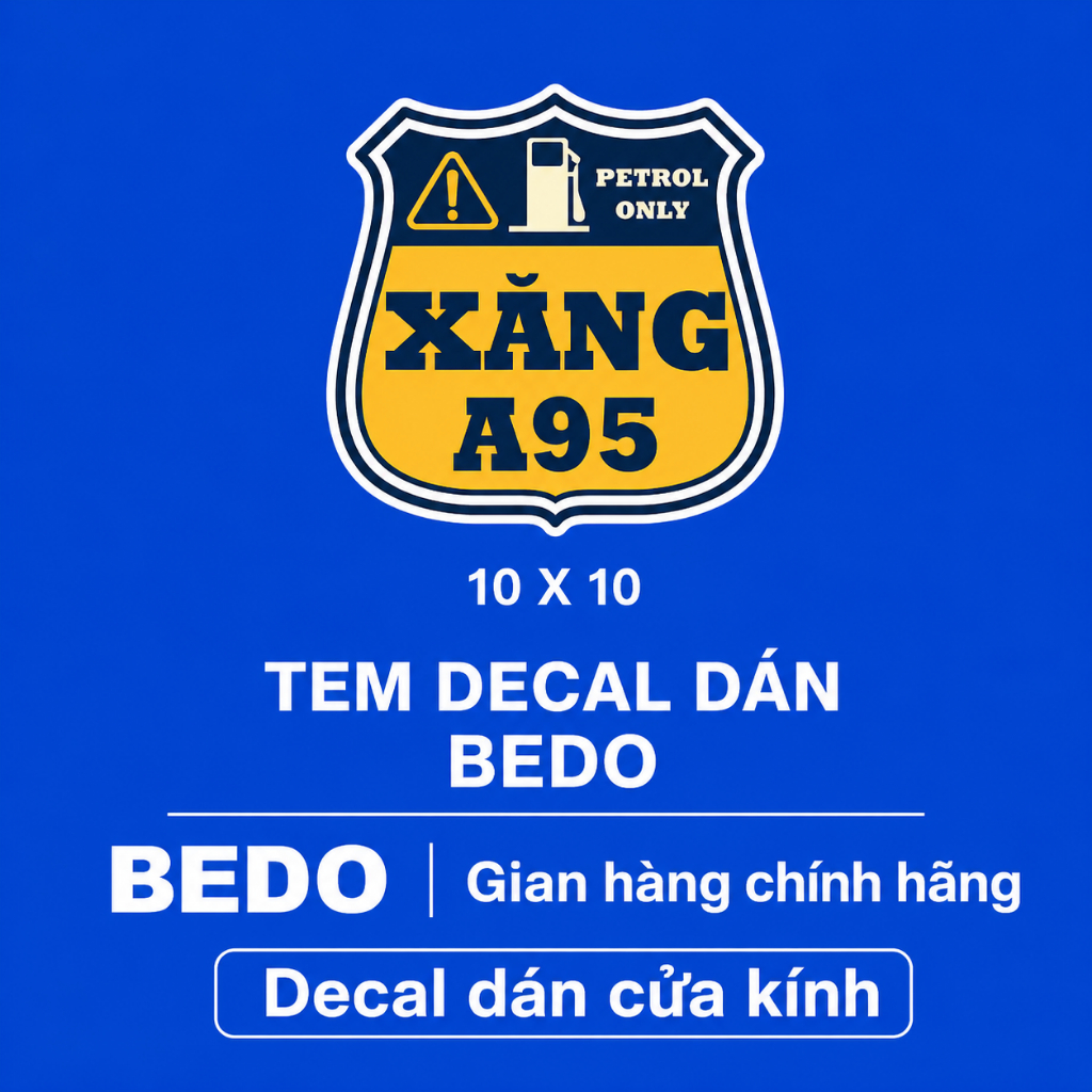 Tem Nắp Bình Xăng Ô Tô Sticker Xăng 95 Diesel Chống Thấm Chống Phai Màu Dán Chắc Bền Đẹp