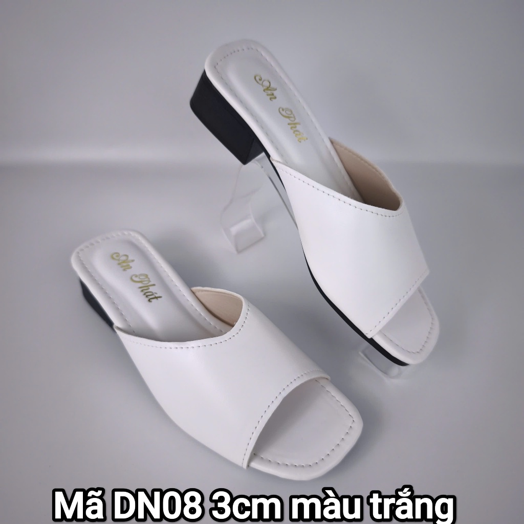 Dép nữ da Xịn thật DN08 cao 3cm - Dép trung niên đi êm chân