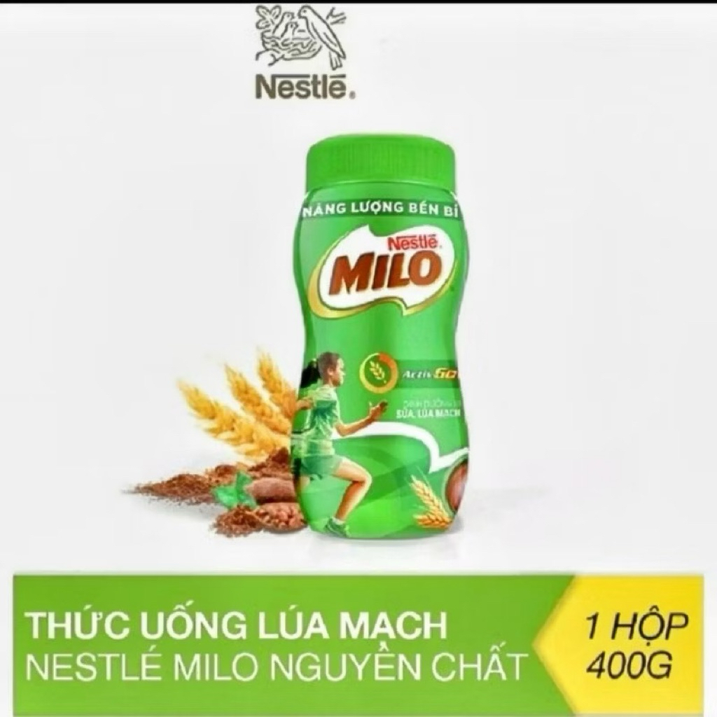 {Chính hãng} Combo 2 hũ thức uống lúa mạch Nestlé® Milo® nguyên chất 400g (hũ nhựa)