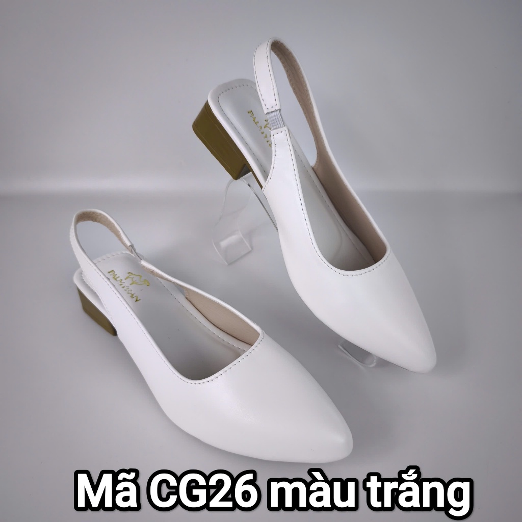 Giày nữ hở gót da sịn thật mã CG26 cao 3cm