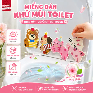 Miếng Dán Khử Mùi Bồn Cầu, Thơm Phòng Nhà Vệ Sinh Tự Dính Trang Trí Nhà Tắm Hình Thú Dễ Thương