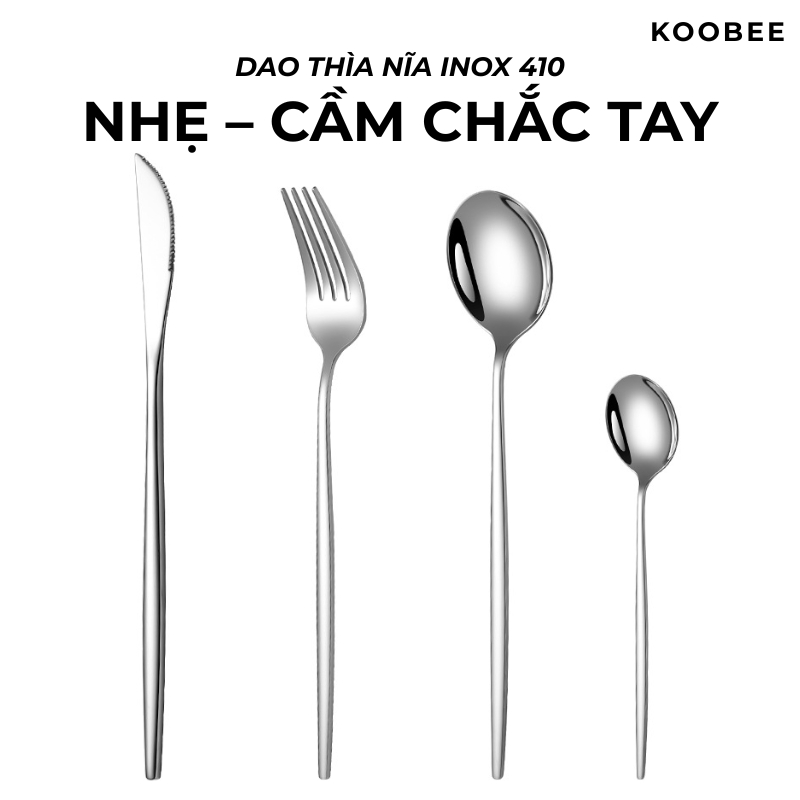 Bộ Dao Muỗng Dĩa Thìa Inox Không Gỉ BDN Nhẹ Nhàng Sang Trọng Dùng Ăn Bít Tết, Đồ Âu Cao Cấp | 241
