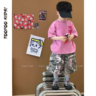 Sét bộ bé trai mùa hè áo thun quần short cotton mềm mát 1 - 10 tuổi hàng Quảng Châu