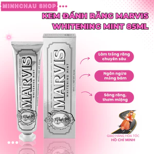 Kem Đánh Răng MARVIS WHITENING MINT 85ml (Hương bạc hà) – Hơi thở thơm mát sạch miệng, ngừa mảng bám