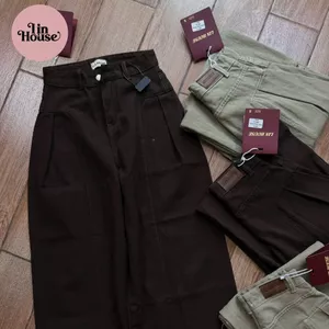 Quần Jean Nữ Suông Xếp Ly 2 Bên – Quần Jeans Ống Rộng Lưng Cao Dài 97–103cm, Tôn Dáng Dễ Phối