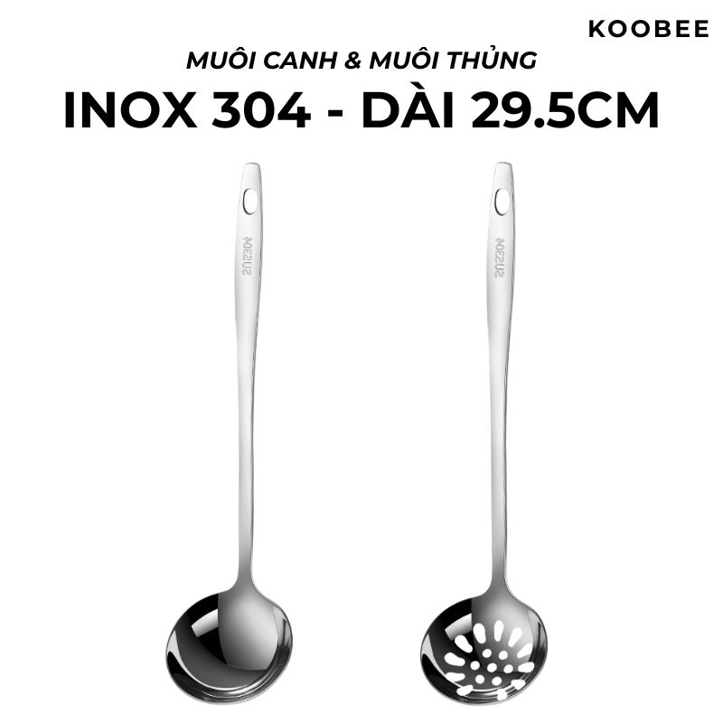 Muỗng Múc Canh Cao Cấp KOOBEE – Inox 304 Sang Trọng | Vá Muôi Ăn Lẩu Chuyên Dụng | NB95