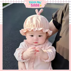 Mũ cho bé sơ sinh 0-4 tháng, mũ cotton mỏng mát cho bé trai bé gái (MUG56)