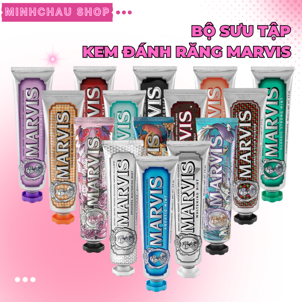 (Marvis chính hãng) Kem Đánh Răng Marvis 25ML/75ML/85ML – Hơi thở thơm mát, hỗ trợ trắng răng, sạch miệng, ngừa mảng bám