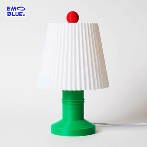 Đèn Bàn Trang Trí ”LAMP CAKE” Chân Xanh, Chụp đèn xếp ly, Decor bàn làm việc, phòng ngủ, phong cách retro hiện đại