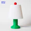 Đèn Bàn Trang Trí ”LAMP CAKE” Chân Xanh, Chụp đèn xếp ly, Decor bàn làm việc, phòng ngủ, phong cách retro hiện đại