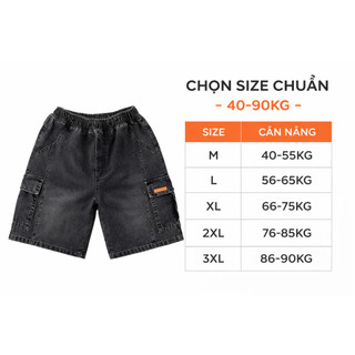 Quần Short Jean Nam Túi Form Rộng - Quần Jeans Nam Co Giãn Lưng Thun Dây Rút Cá Tính Hot Trend J96