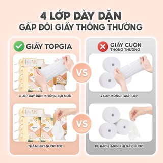 [TẶNG 10 GÓI GIẤY GIAGIA MINI CAO CẤP] Khăn giấy rút Tiểu Hạ Topgia thùng 4 bịch 4000 tờ dày dặn
