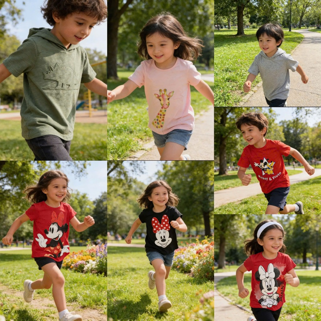 Áo Phông Bé Trai Bé Gái Cộc Tay Mặc Hè Nhiều Mẫu Xinh Size 18M-12Y (11-45kg) Thoáng Mát, Thấm Hút Mồ Hôi C1131 D8092