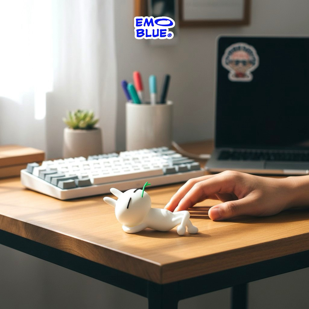 [KÈM MIẾNG DÁN] Mô Hình Thỏ Lãng Tử Dễ Thương, Dán trang trí màn hình máy tính, màn hình ô tô,  bàn làm việc, quà tặng