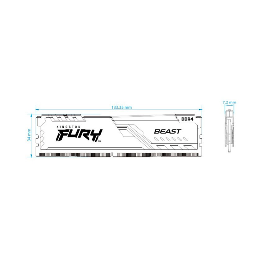 Ram Desktop Kingston Fury Beast 16GB DDR4 3200Mhz - Tản Nhiệt Nhôm, Hiệu Năng Cao,  Tương Thích Intel & AMD | BigBuy360 - bigbuy360.vn