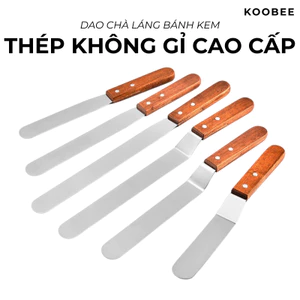 Dao Chà Láng Bánh Kem KOOBEE 32cm – Thẳng/Gấp Khúc Cán Gỗ, Thép Không Gỉ, Xúc Bánh Pizza Tiện Lợi (PKB27)