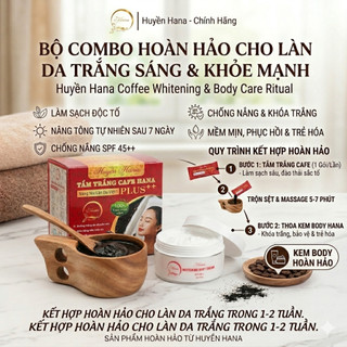 Bộ Sản Phẩm Tắm Trắng Và Kem Dưỡng Da Body Huyền Hana (Hộp 24g+kem 200g ) tặng 5 gói