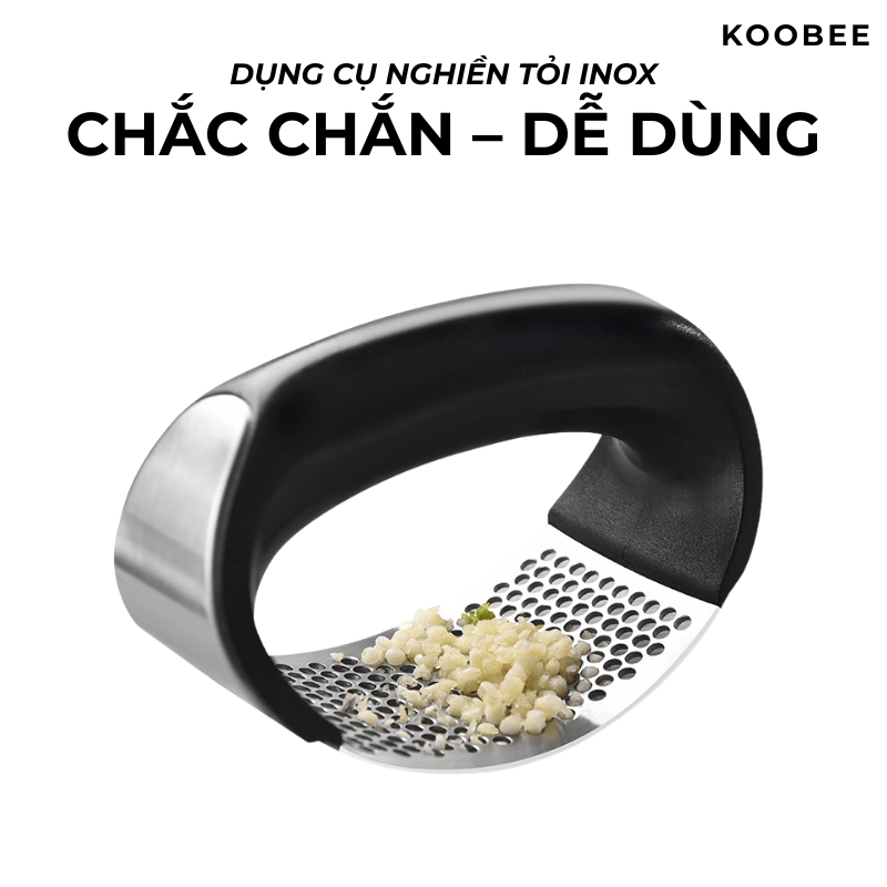 Dụng Cụ Nghiền Tỏi KooBee Ép Tỏi, Dập Tỏi Inox Nhanh Gọn Tiện Dụng - Tay Cầm Nghiền Tỏi, Gia Vị (NB34)