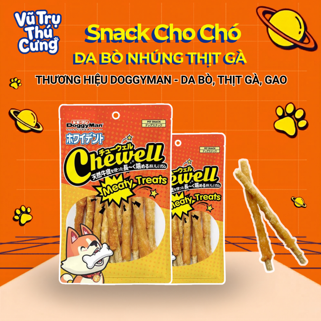 Snack Cho Chó Que Da Bò Nhúng Thịt Gà DoggyMan