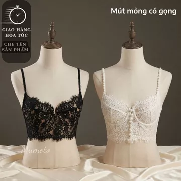 Áo bra corset bralette ren mềm có gọng mút mỏng sang chảnh mặc áo vest hàng đẹp BRA330