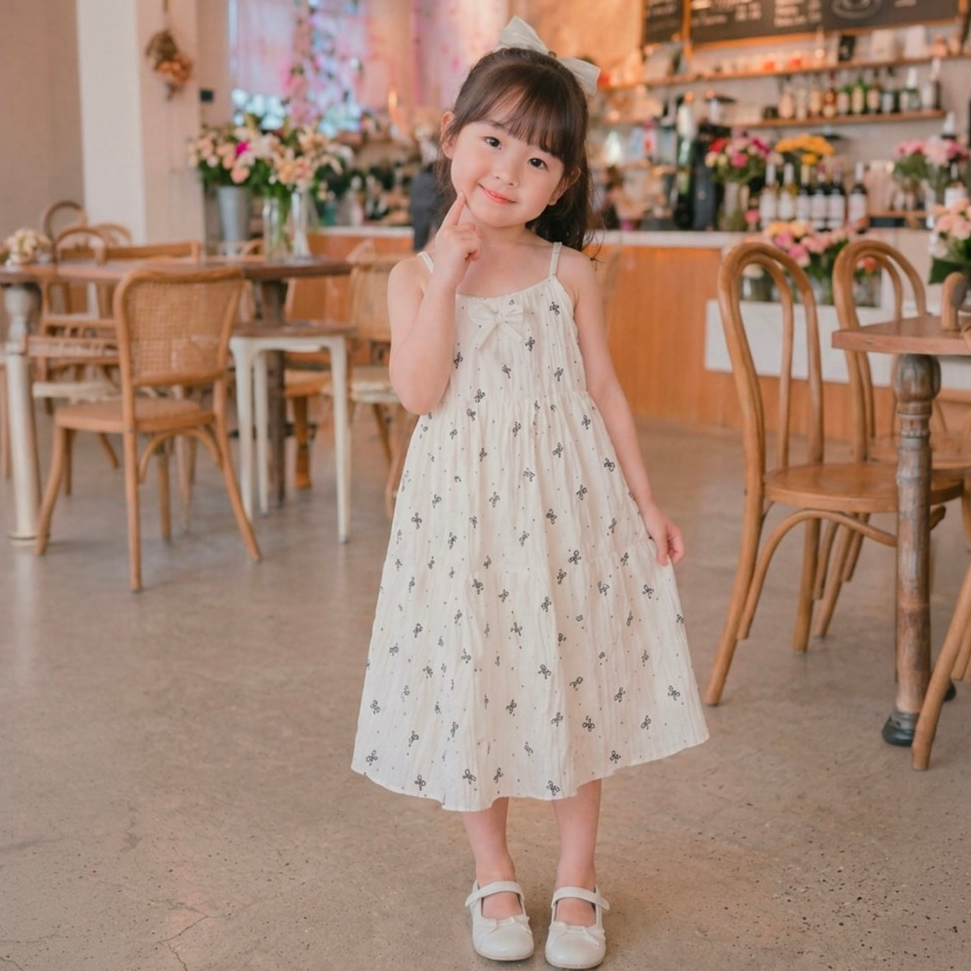 Đầm 2 dây 3 tầng cho bé gái xô Muslin SONBEE form rộng mặc ngủ chất liệu xô chính phẩm loại 1.