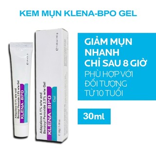 Kem Chấm Mụn Klena BPO Adapalene 0.1%, Benzoyl Peroxide 2.5% 30g Ngừa Mụn Ân Mụn Trứng Cá Hiệu Quả