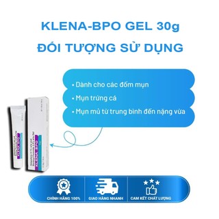 Gel Mụn Klena BPO Adapalene 0.1% and Benzoyl Peroxide 2.5% Giảm Mụn Ẩn Mờ Thâm Ngừa Mụn Trứng Cá