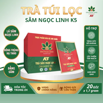 Trà Túi Lọc Sâm Ngọc Linh KonTum K5 - Hộp 20 gói