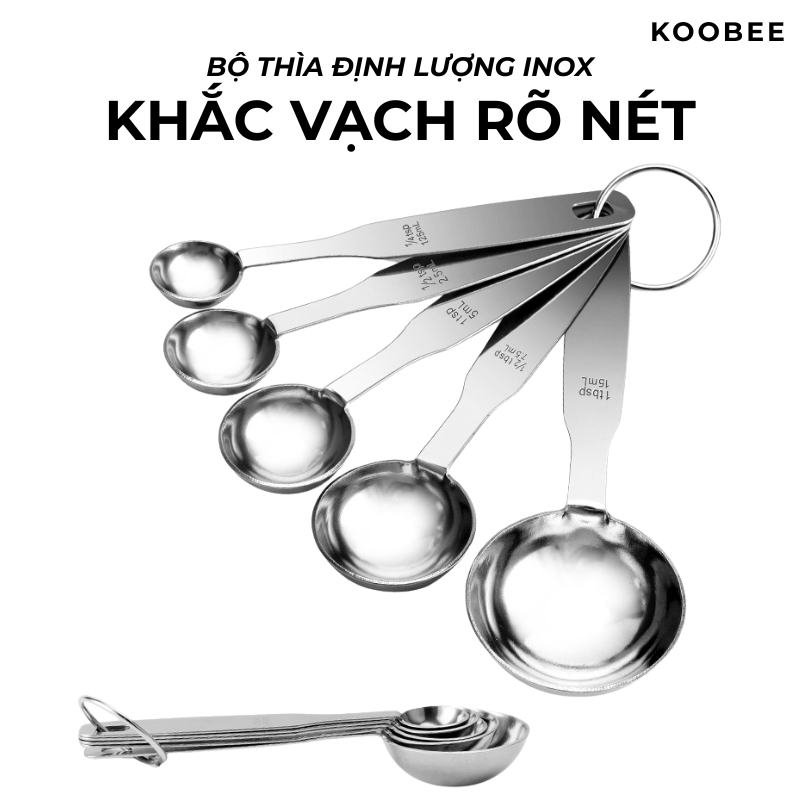Bộ Thìa Đong Inox Định Lượng Gia Vị KOOBEE Cao Cấp Dùng Làm Bánh, Nấu Ăn Và Pha Chế | 274