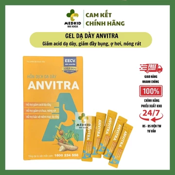 Gel Dạ Dày ANVITRA - Hỗn Dịch Từ Thảo Dược Giúp Giảm Viêm Loét & Trào Ngược Dạ Dày, Đau Dạ Dày (Hộp 15 Gói)