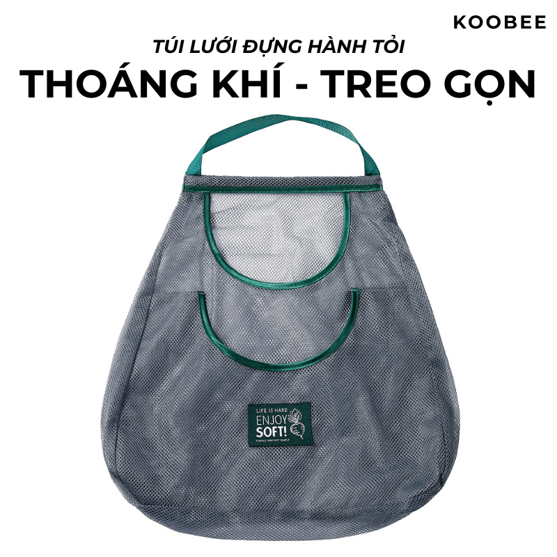 Túi Lưới Treo Đựng Hành Tỏi Rau Củ KOOBEE – Dùng Trong Bếp Hoặc Đi Chợ, Tái Sử Dụng, Thân Thiện Môi Trường (CSNC12)