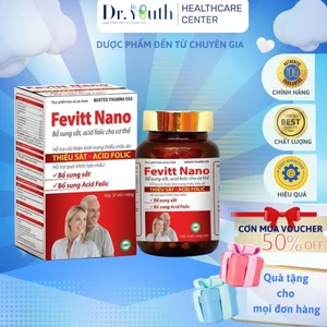 Viên Sắt Fevvit Nano Rostex Pharma USA, tạo hồng cầu, ngừa thiếu máu, bổ sung sắt cho mẹ bầu, chu kì kinh