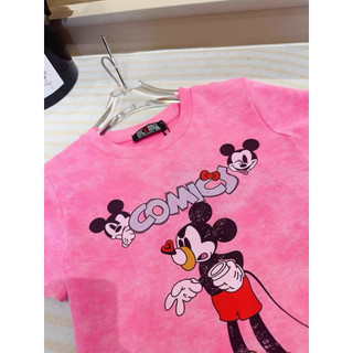 Áo phông cotton cổ tròn cộc tay hình mickey comics vải loang form babytee #21228