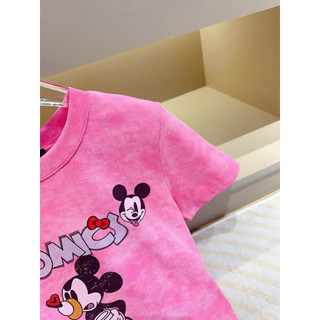 Áo phông cotton cổ tròn cộc tay hình mickey comics vải loang form babytee #21228