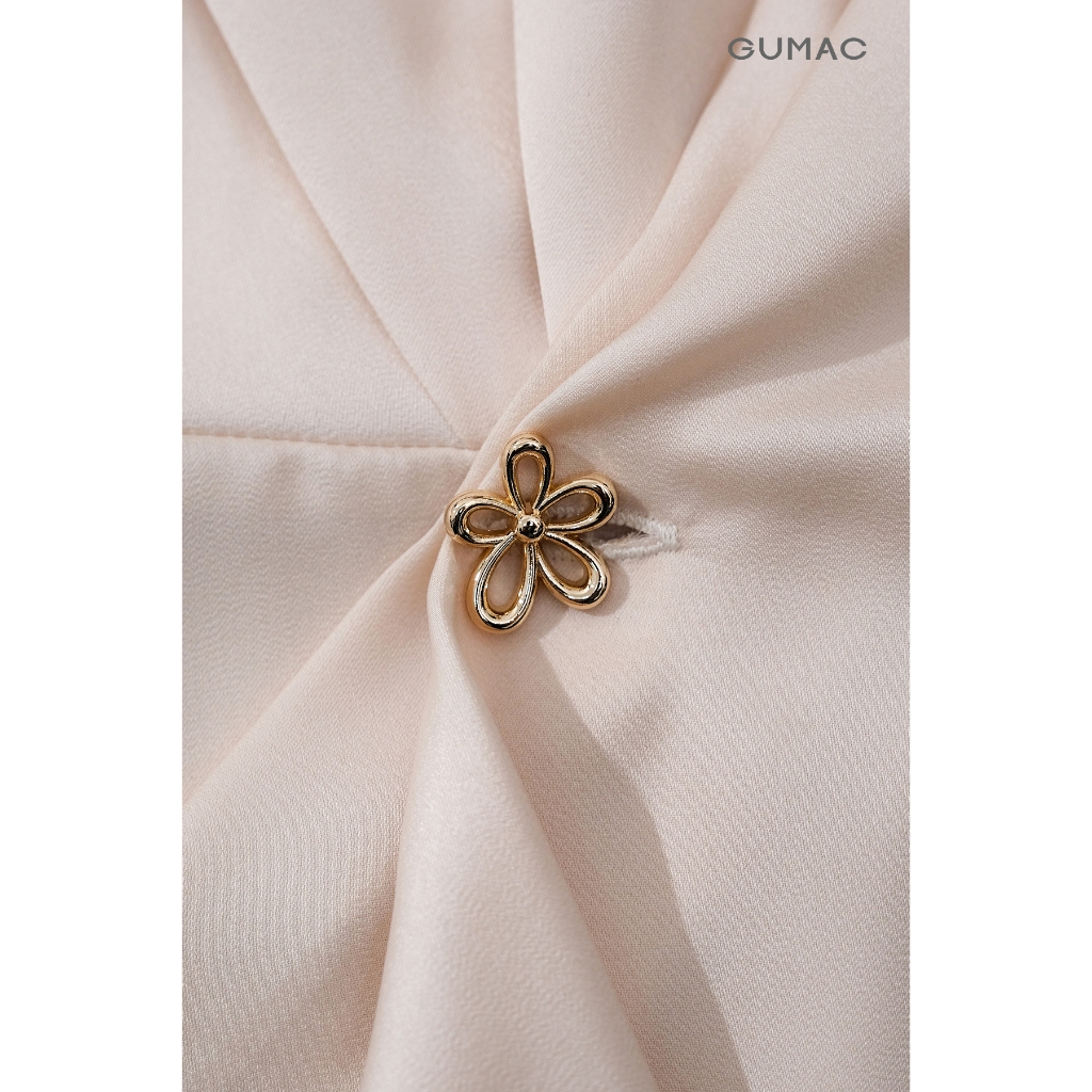 Áo Kiểu Nữ GUMAC Áo Sơ Mi Công Sở Peplum Vạt Đắp Tay Liền Chất Lụa Sang Trọng Thanh Lịch LAF1104