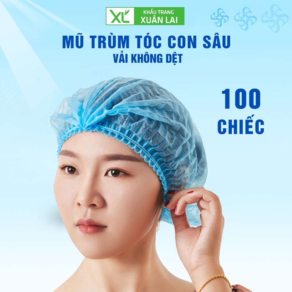 [19 Inches] Mũ Y Tế, Mũ Con Sâu Dùng 1 Lần Dùng Trong Phòng Sạch, Xe Ôm, Khu Công Nghiệp, Nhà Bếp