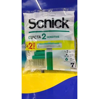 Dao Cạo Râu Schick Exacta 2 - Vỉ Tiết Kiệm 5+2 Cây (Tổng 7 Cây) - Lưỡi Kép Tích Hợp Dải Bôi Trơn Vitamin E