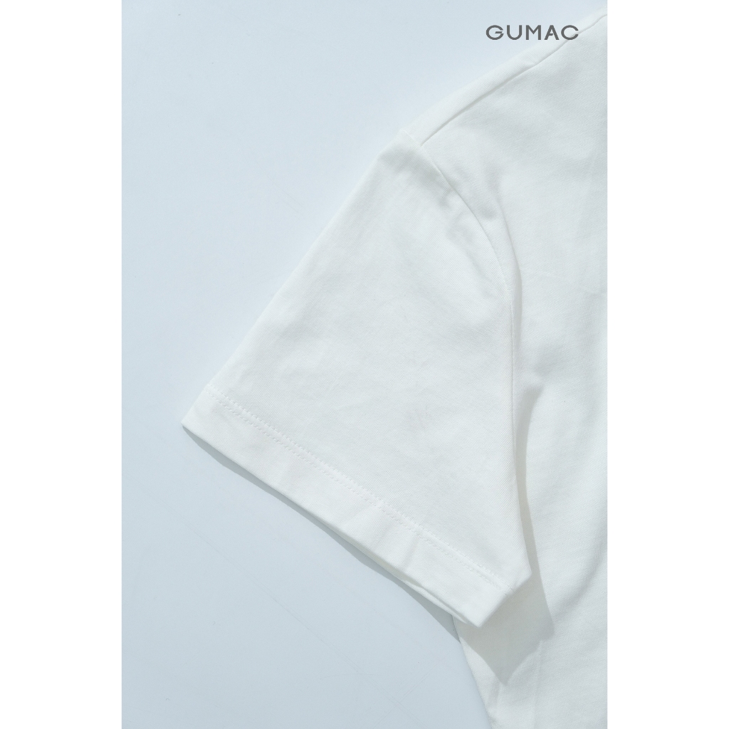 Áo Thun Nữ GUMAC Áo Phông Suông Dáng Lửng Croptop Trơn Cơ Bản Basic Cotton Mềm Mịn Thoáng Mát LATG06097
