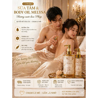 Combo Sữa Tắm & Dầu Dưỡng Thể Melysa Perfumed Body Wash 300ml + Body Oil 100ml – Dưỡng Ẩm, Lưu Hương Nước Hoa Pháp