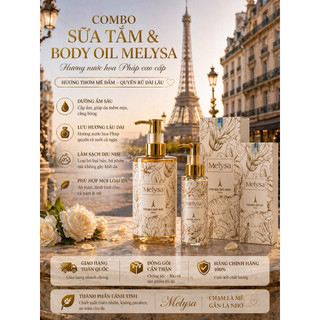 Combo Sữa Tắm & Dầu Dưỡng Thể Melysa Perfumed Body Wash 300ml + Body Oil 100ml – Dưỡng Ẩm, Lưu Hương Nước Hoa Pháp
