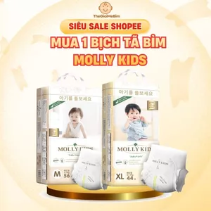 1 Bịch Tã/Bỉm Dán và Quần Molly Kids Bỉm Siêu Mỏng Nhẹ, Đủ Size Cho Bé Từ NB-3XL