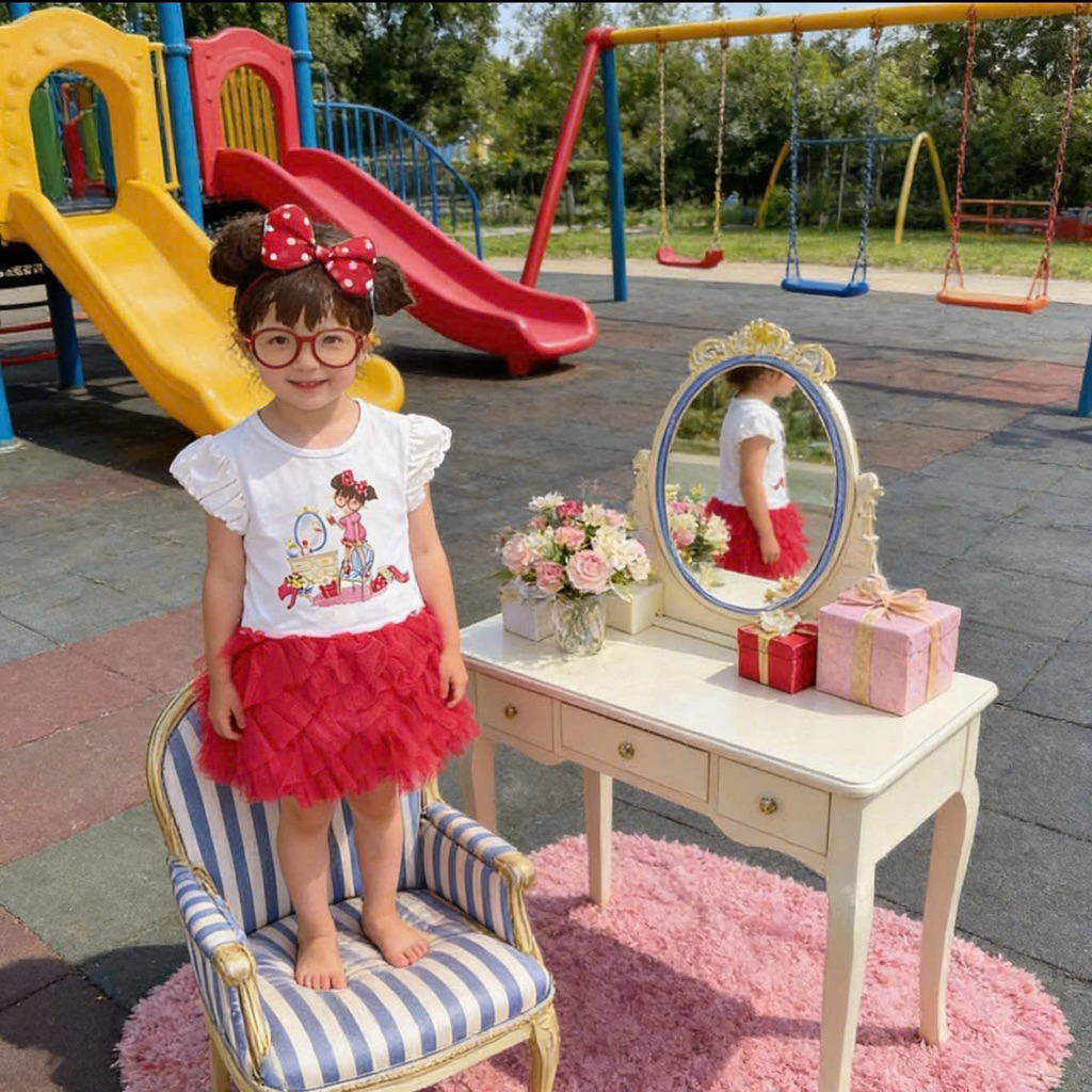 Váy Bé Gái Tùng Bồng Bềnh Họa Tiết Xinh Xắn D7903 Size 9-12M (6-9kg) Hàng Xuất Váy Bé Gái Dễ Thương