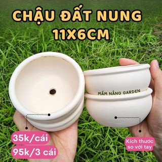 Chậu Đất Nung Trắng 11x6cm Dáng Bầu Trồng Sen Đá, Xương Rồng – MẦM NẮNG GARDEN