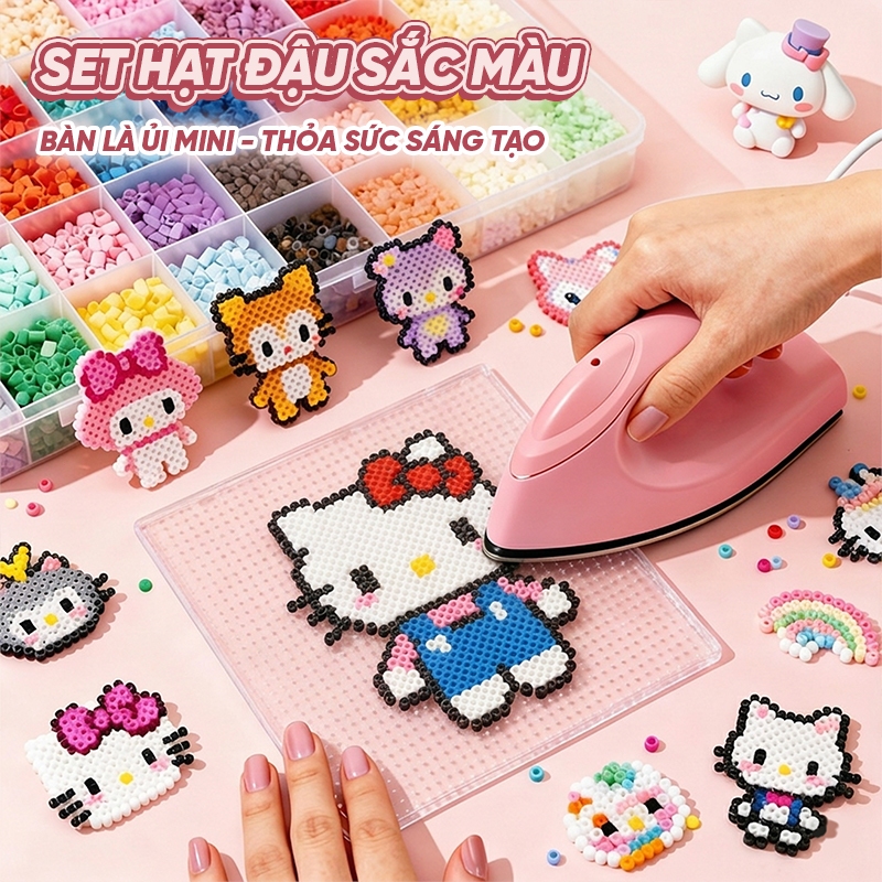 Bộ hạt xếp hình DIY 24/48/96 màu đồ chơi handmade nhẵn mịn an toàn cho bé sinh nhật ý nghĩa