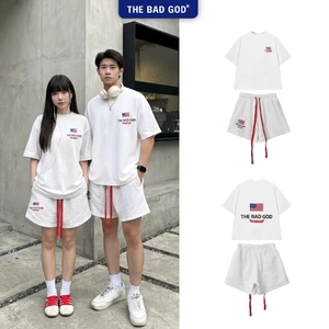 Set Bộ Thun Hè The Bad God New York Thêu Logo Form Boxy Cotton Unisex Nam Nữ
