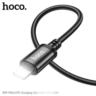Cáp sạc dây dù siêu bền Hoco X89 cổng TypeC to LaiNing, dài 2M (Đen) - Phụ Kiện Nhất Tín