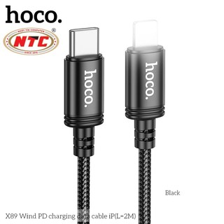 Cáp sạc dây dù siêu bền Hoco X89 cổng TypeC to LaiNing, dài 2M (Đen) - Phụ Kiện Nhất Tín