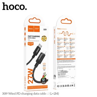 Cáp sạc dây dù siêu bền Hoco X89 cổng TypeC to LaiNing, dài 2M (Đen) - Phụ Kiện Nhất Tín