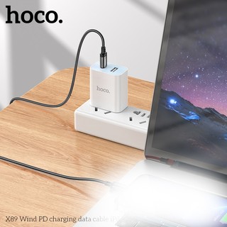 Cáp sạc dây dù siêu bền Hoco X89 cổng TypeC to LaiNing, dài 2M (Đen) - Phụ Kiện Nhất Tín