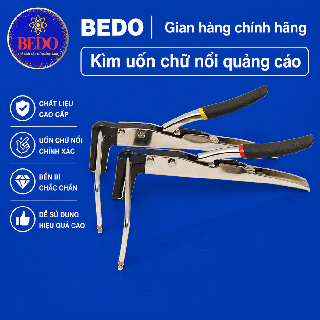 Kìm Uốn Chữ Nổi BEDO Uốn Chân Nhôm Inox Cao 8cm Dày 2mm Chính Xác Bền Đẹp Chuyên Dụng